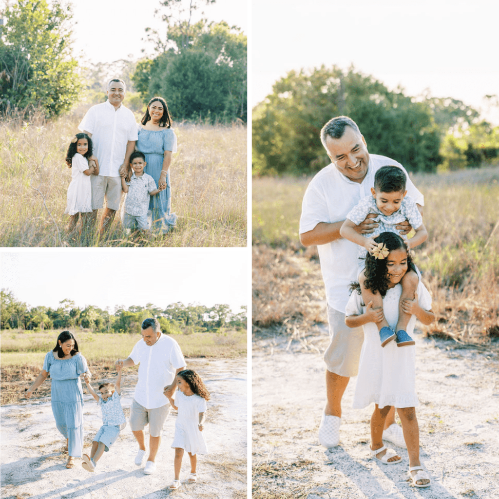 family of four having fun at Crestwood park in Royal Palm Beach FL